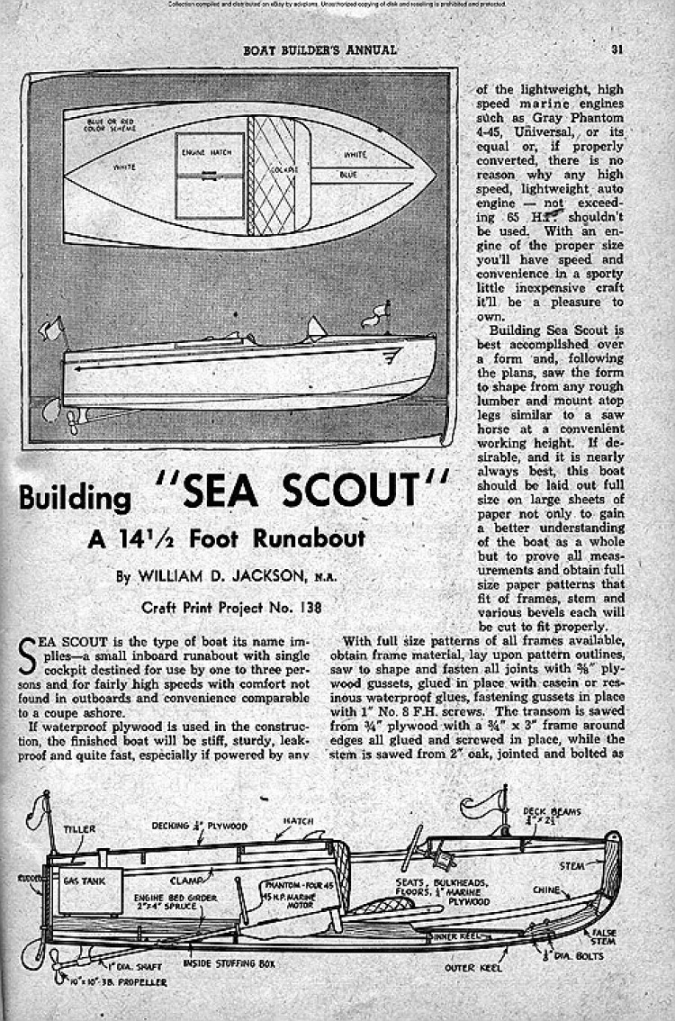 Sea Scout 14 and a half ft model airplane plan