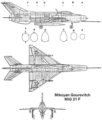 mig21f 3v model airplane plan