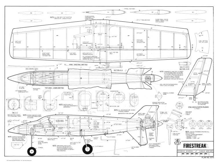 Firestreak model airplane plan