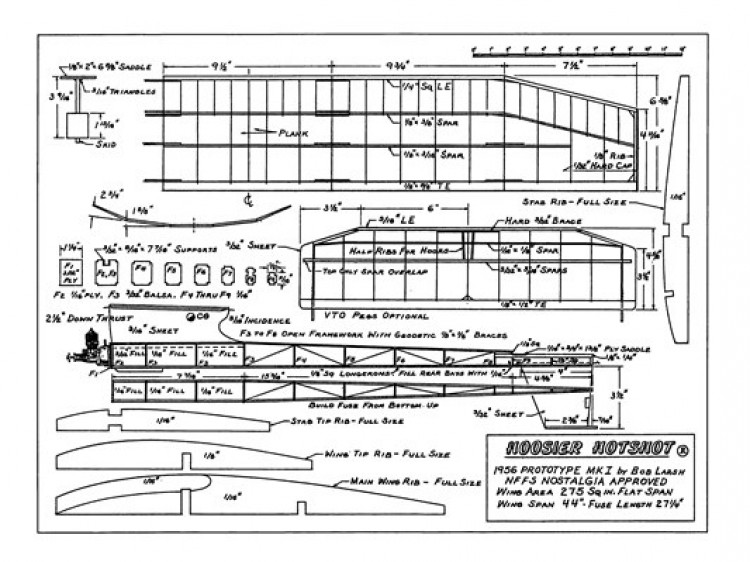 Hoosier Hotshot model airplane plan
