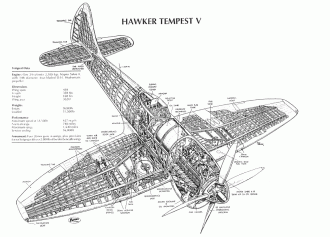 Hawker Tempest model airplane plan