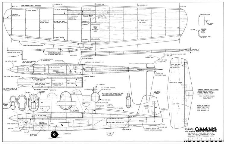 Caudron model airplane plan