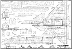 Saab 37 Viggen 32in model airplane plan